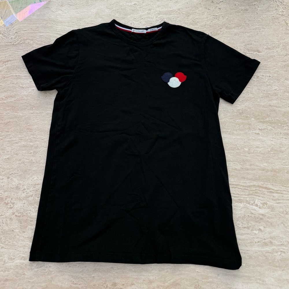 Men’s Moncler Tricolor Navy Slim T-Shirt!
